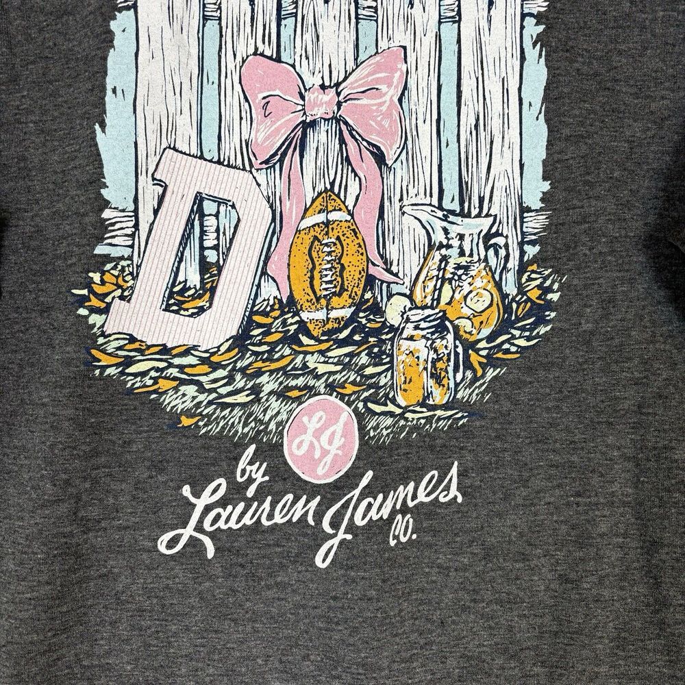 Lauren James Womens Long Sleeve T-Shirt Sz M Gray Sweet Defense Football Season - Picture 10 of 11
